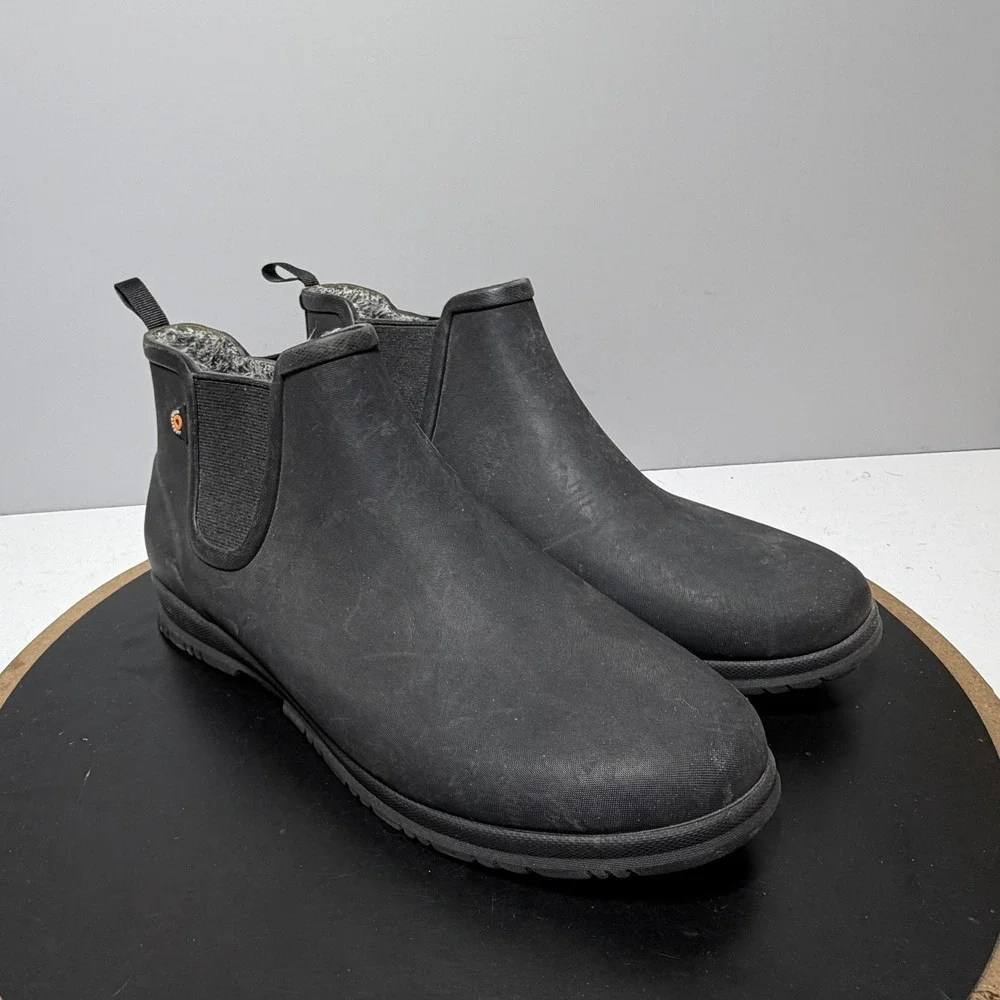 Bogs Boots Womens Size‎ 10 Black Sweetpea Winter Faux Fur Lined Chelsea Rain